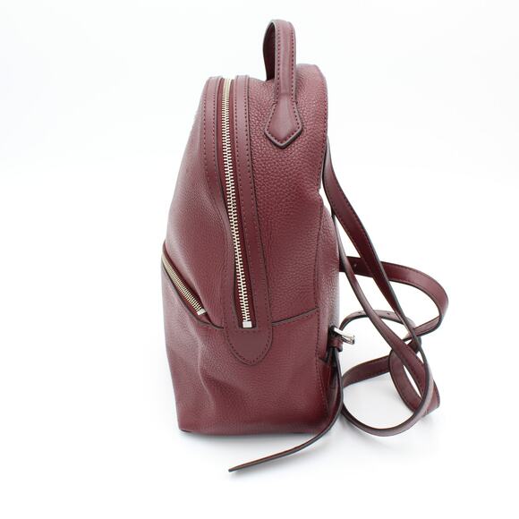 Michael Kors Leather Backpack Purse Womens Red Pebbled Zips Travel Bag Valerie - Picture 2 of 11